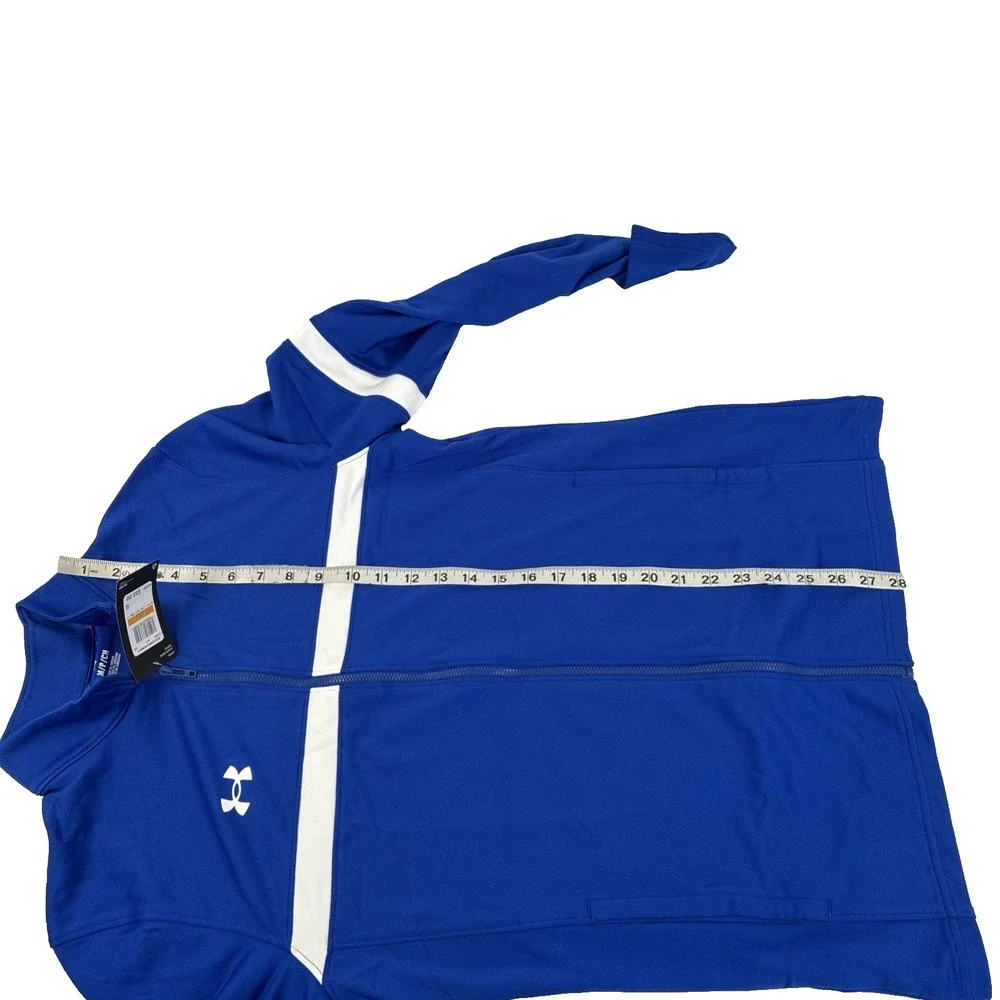 Under Armour Jacket Mens Small Royal Team Knit‎ Warm-Up Track Full Zip 1376884